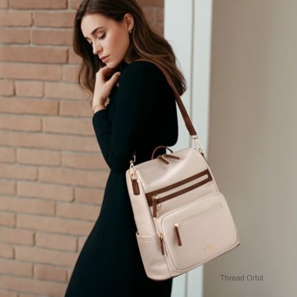PU Leather Anti-Theft Backpack Purse with 5 Compartments for Women Travel main image 6